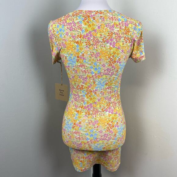 STONE FOX SWIM Bambi Baby Tee Dress Flower Fields Print Small $120 - Picture 8 of 10